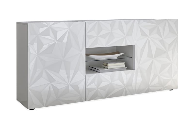 Fasett Skænk 181 cm, Hvid