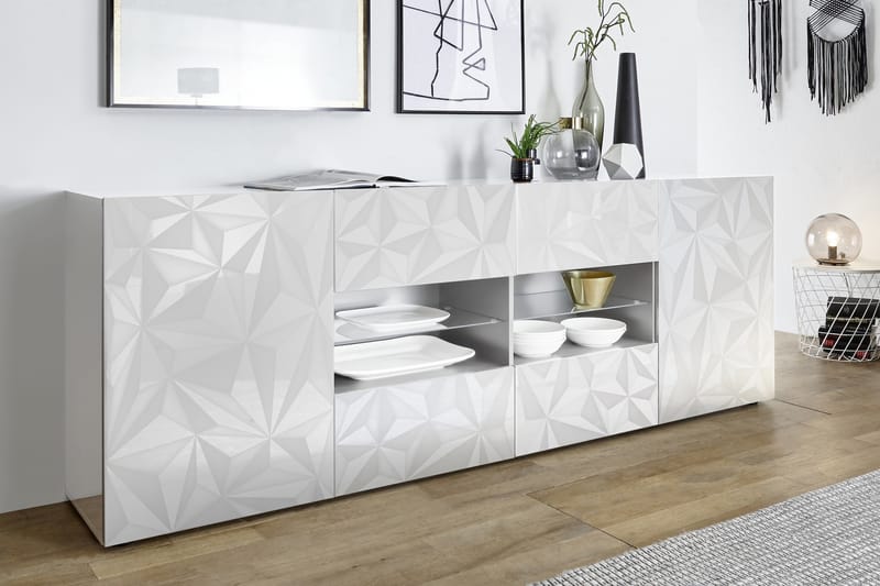 Fasett Skænk 241 cm - Hvid - Opbevaring - Opbevaringsmøbler - Skænke & sideboards