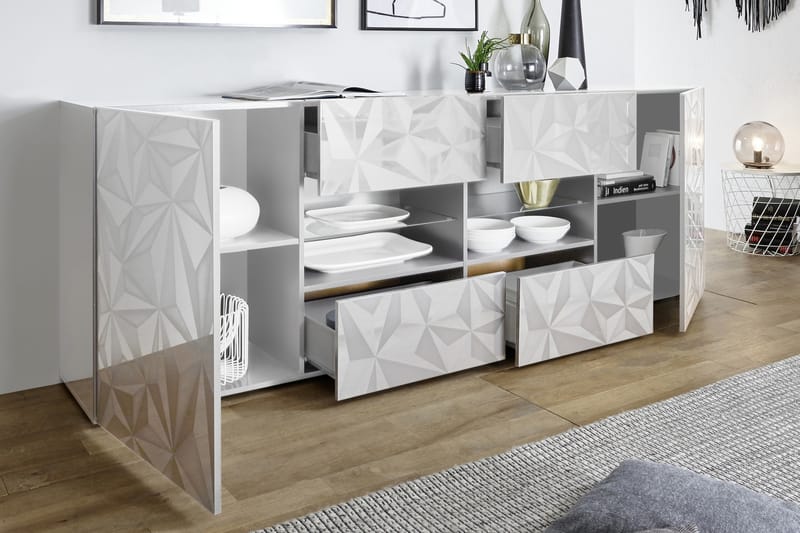 Fasett Skænk 241 cm - Hvid - Opbevaring - Opbevaringsmøbler - Skænke & sideboards