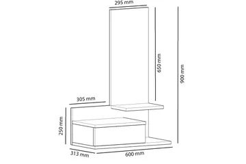 Filford Sideboard 60 cm - Antracit/Eg - Opbevaring - Opbevaringsmøbler - Skænke & sideboards