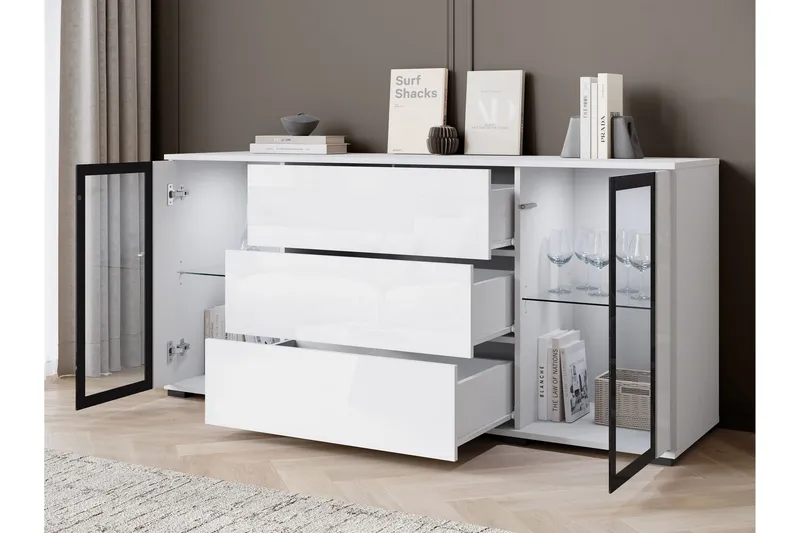 Gammel Skænk 150x40 cm - Brun/Sort - Opbevaring - Opbevaringsmøbler - Skænke & sideboards