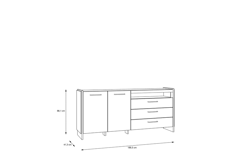 Gevgelija Sideboard 41x187 cm - Brun/Sort - Opbevaring - Opbevaringsmøbler - Skænke & sideboards