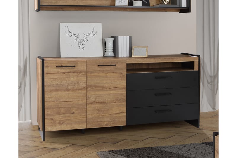 Gevgelija Sideboard 41x187 cm - Brun/Sort - Opbevaring - Opbevaringsmøbler - Skænke & sideboards
