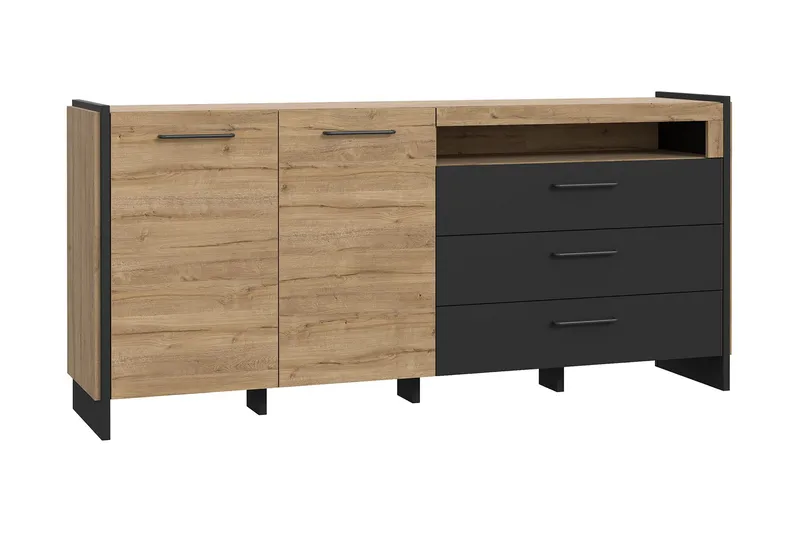 Gevgelija Sideboard 41x187 cm, Brun/Sort