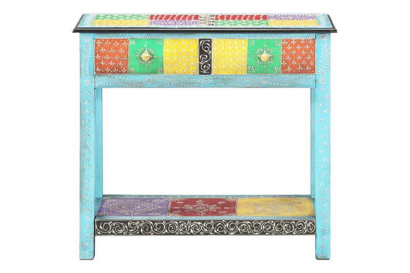 Håndmalet Konsolbord 80x35x75 cm Massivt Mangotræ - Flerfarvet - Opbevaring - Opbevaringsmøbler - Skænke & sideboards