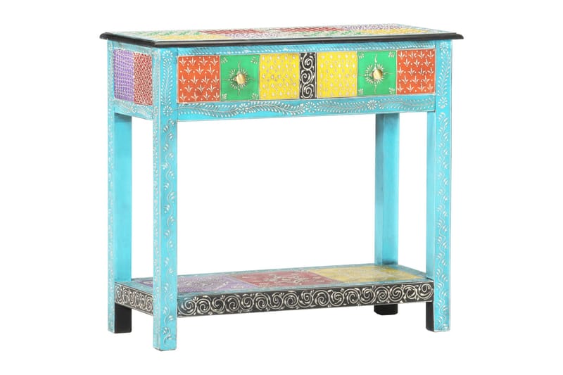 Håndmalet Konsolbord 80x35x75 cm Massivt Mangotræ - Flerfarvet - Opbevaring - Opbevaringsmøbler - Skænke & sideboards
