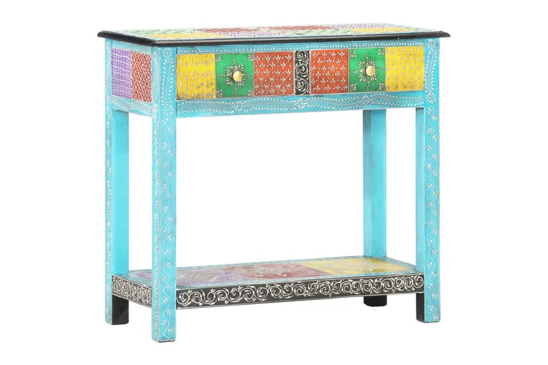 Håndmalet Konsolbord 80x35x75 cm Massivt Mangotræ - Flerfarvet - Opbevaring - Opbevaringsmøbler - Skænke & sideboards