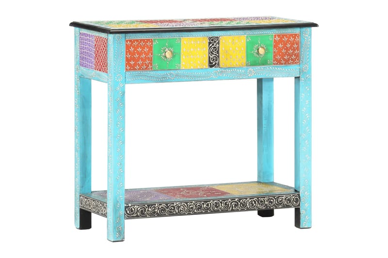 Håndmalet Konsolbord 80x35x75 cm Massivt Mangotræ - Flerfarvet - Opbevaring - Opbevaringsmøbler - Skænke & sideboards
