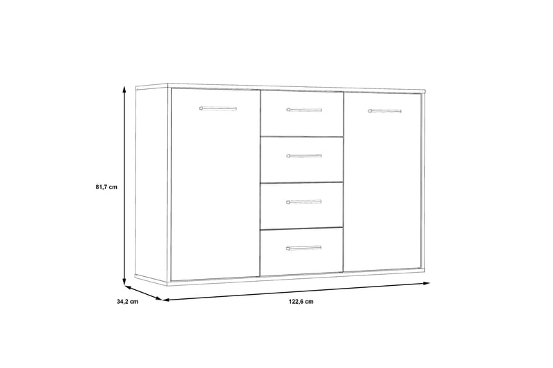 Haba Skænk 34x123 cm - Brun / hvid - Skænke & sideboards