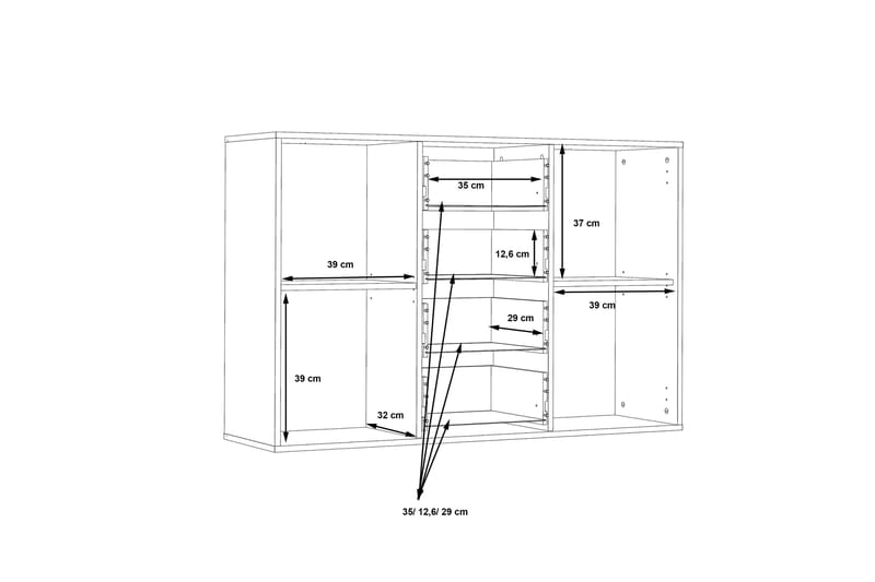 Haba Skænk 34x123 cm - Brun / hvid - Skænke & sideboards