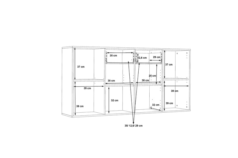 Haba Skænk 34x162 cm - Brun / hvid - Opbevaring - Opbevaringsmøbler - Skænke & sideboards