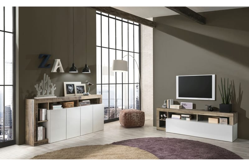 Hamburgan Sideboard 42x184 cm - Hvid - Opbevaring - Opbevaringsmøbler - Skænke & sideboards