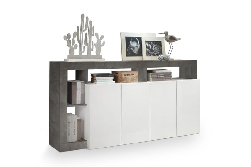 Hamburgan Sideboard 42x184 cm - Hvid/Oxid - Opbevaring - Opbevaringsmøbler - Skænke & sideboards