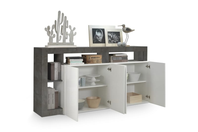 Hamburgan Sideboard 42x184 cm - Hvid/Oxid - Opbevaring - Opbevaringsmøbler - Skænke & sideboards