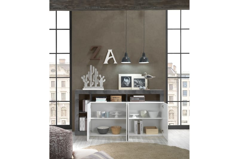 Hamburgan Sideboard 42x184 cm - Hvid/Oxid - Opbevaring - Opbevaringsmøbler - Skænke & sideboards