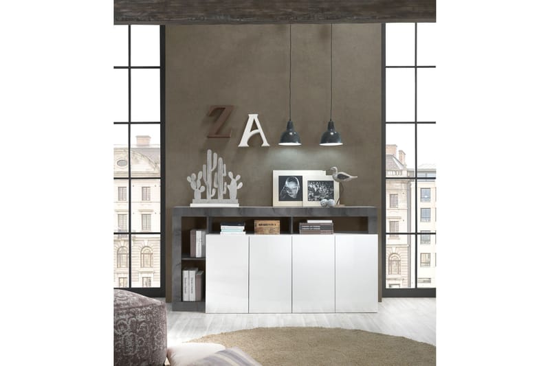 Hamburgan Sideboard 42x184 cm - Hvid/Oxid - Opbevaring - Opbevaringsmøbler - Skænke & sideboards