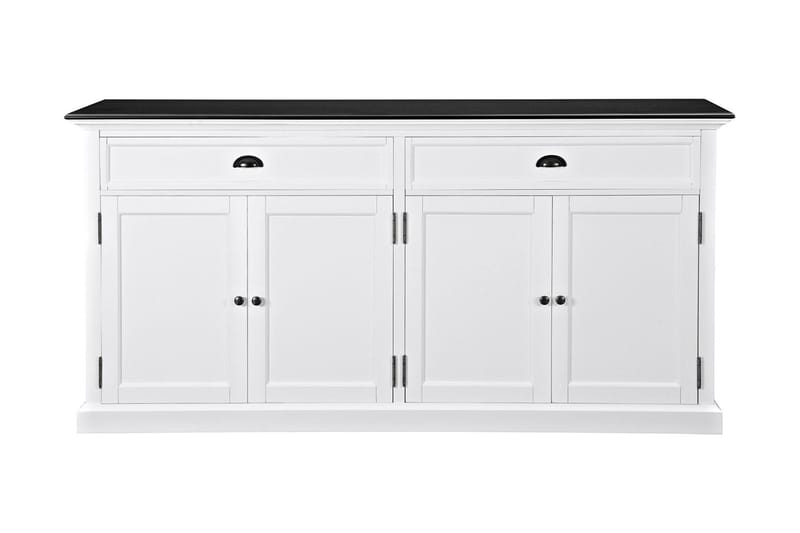 Hampton Skænk 170 cm 4 Låger 2 Skuffer - Hvid/Sort - Opbevaring - Opbevaringsmøbler - Skænke & sideboards