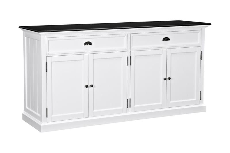 Hampton Skænk 170 cm 4 Låger 2 Skuffer - Hvid/Sort - Opbevaring - Opbevaringsmøbler - Skænke & sideboards