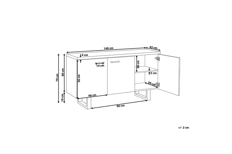 Harvley Skænk med 3 Doors - Træ / natur - Opbevaring - Opbevaringsmøbler - Skænke & sideboards