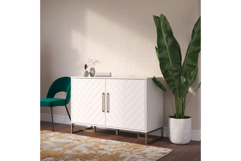 Herringbone Sideboard 122x48 cm Hvid - Opbevaring - Opbevaringsmøbler - Skænke & sideboards