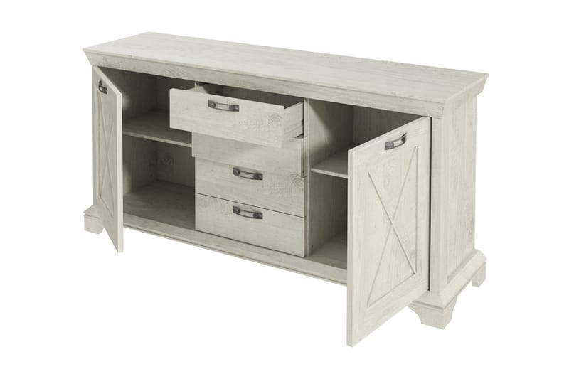 Hurlston Highboard 178 cm - Hvid - Opbevaring - Opbevaringsmøbler - Skænke & sideboards