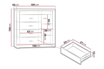 Indianapolis skænk 109x42x104 cm - Opbevaring - Opbevaringsmøbler - Skænke & sideboards
