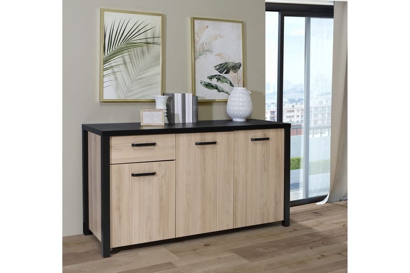 Konitsa Sideboard 52x160 cm - Brun/Sort - Skænke & sideboards