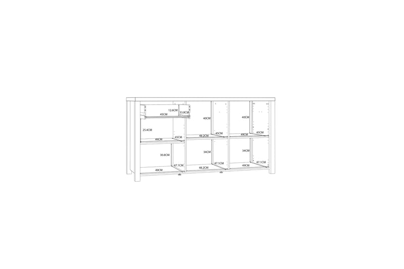 Konitsa Sideboard 52x160 cm - Brun/Sort - Skænke & sideboards