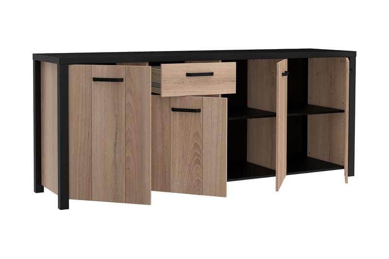 Konitsa Sideboard 52x210 cm - Brun/Sort - Skænke & sideboards