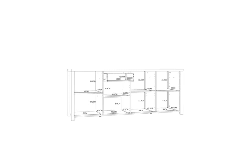 Konitsa Sideboard 52x210 cm - Brun/Sort - Skænke & sideboards