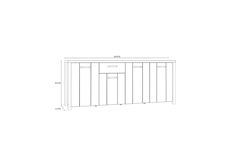 Konitsa Sideboard 52x210 cm - Brun/Sort - Skænke & sideboards