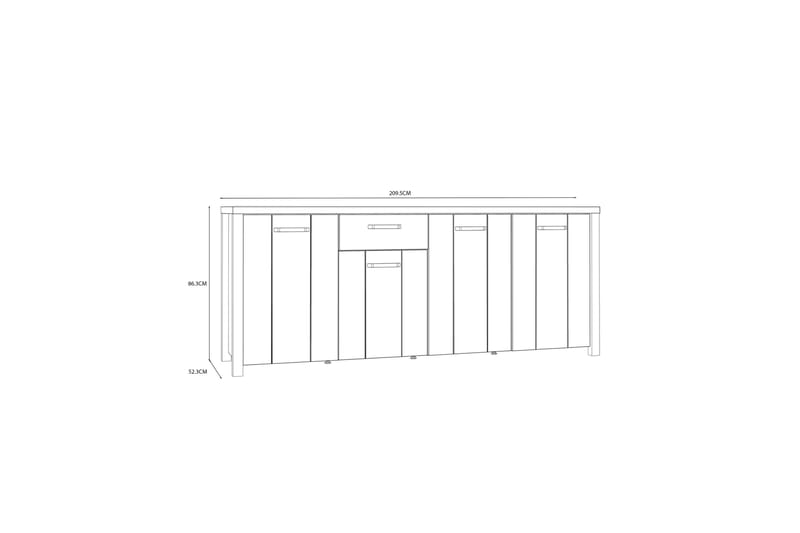 Konitsa Sideboard 52x210 cm - Brun/Sort - Opbevaring - Opbevaringsmøbler - Skænke & sideboards