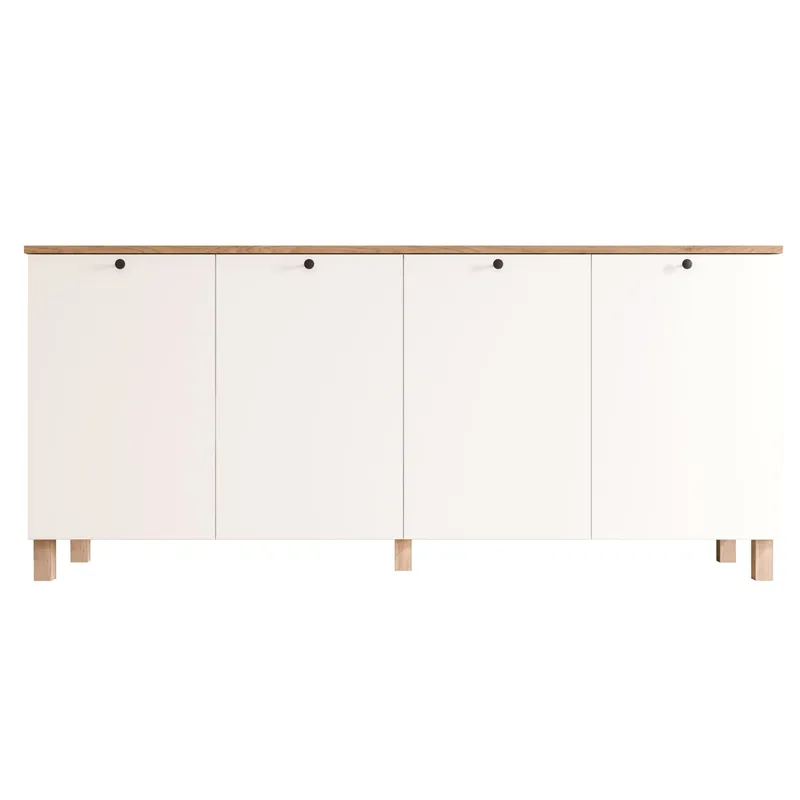 Konsolbord Hanah Home Nord (180 x 80 x 42,1 cm) Hvid eg, Hvid og eg