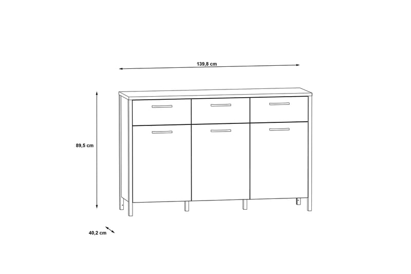 Koufalia Sideboard 40x140 cm - Brun/Sort - Skænke & sideboards