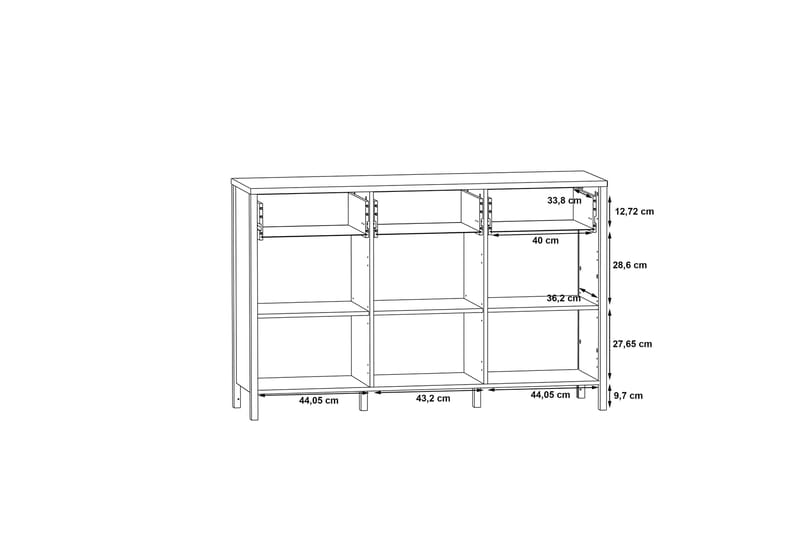 Koufalia Sideboard 40x140 cm - Brun/Sort - Skænke & sideboards