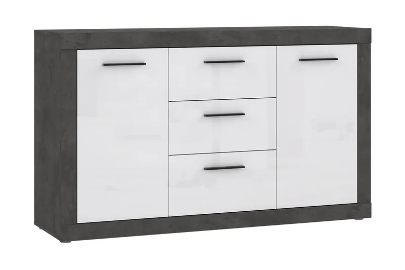Kranea Sideboard 41x143 cm, Grå/Hvid