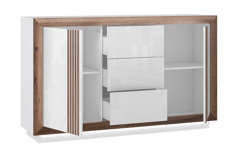 Kulatas Sideboard 42x163 cm - Hvid/Brun - Skænke & sideboards