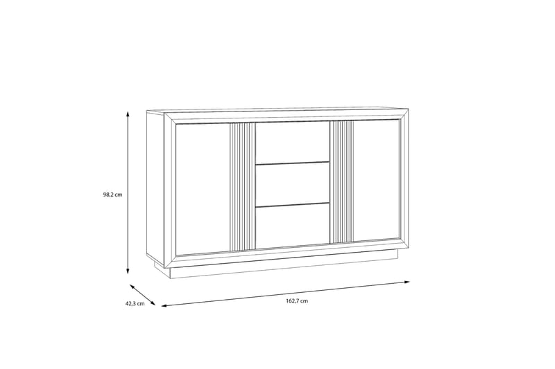 Kulatas Sideboard 42x163 cm - Hvid/Brun - Skænke & sideboards