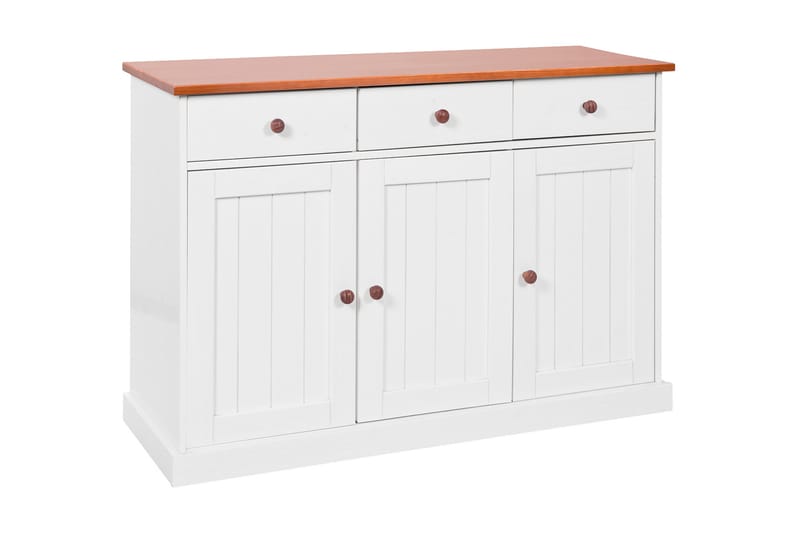 Livesey Skænk 130 cm - Hvid/Natur - Opbevaring - Opbevaringsmøbler - Skænke & sideboards