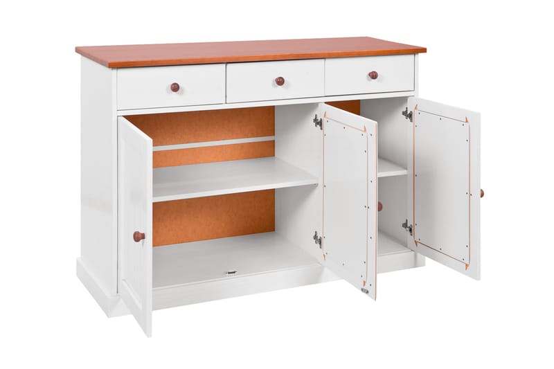 Livesey Skænk 130 cm - Hvid/Natur - Opbevaring - Opbevaringsmøbler - Skænke & sideboards