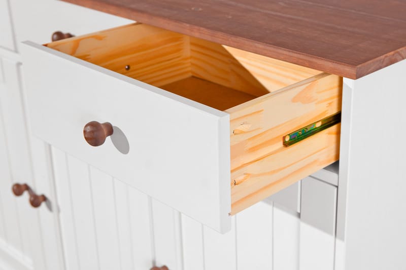 Livesey Skænk 130 cm - Hvid/Natur - Opbevaring - Opbevaringsmøbler - Skænke & sideboards