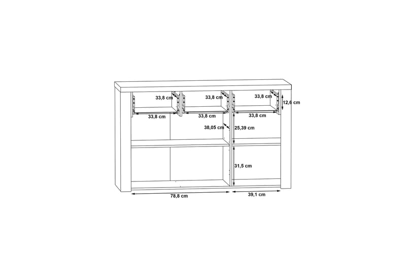 Loannia Sideboard 41x136 cm - Brun - Skænke & sideboards