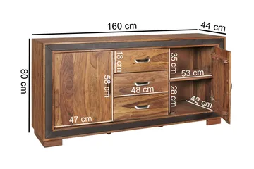 Luqman Skænk 160x44 cm - Træ / natur - Opbevaring - Opbevaringsmøbler - Skænke & sideboards