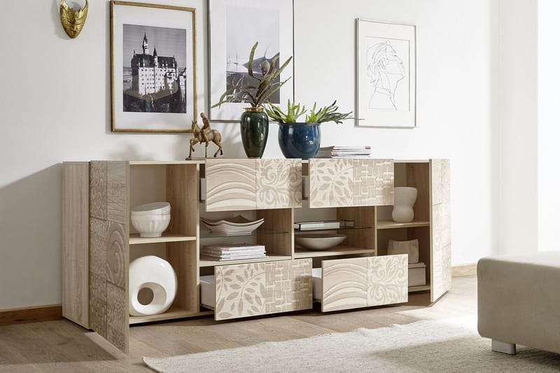 Mironne Skænk 241 cm 4 Hylder - Brun - Opbevaring - Opbevaringsmøbler - Skænke & sideboards