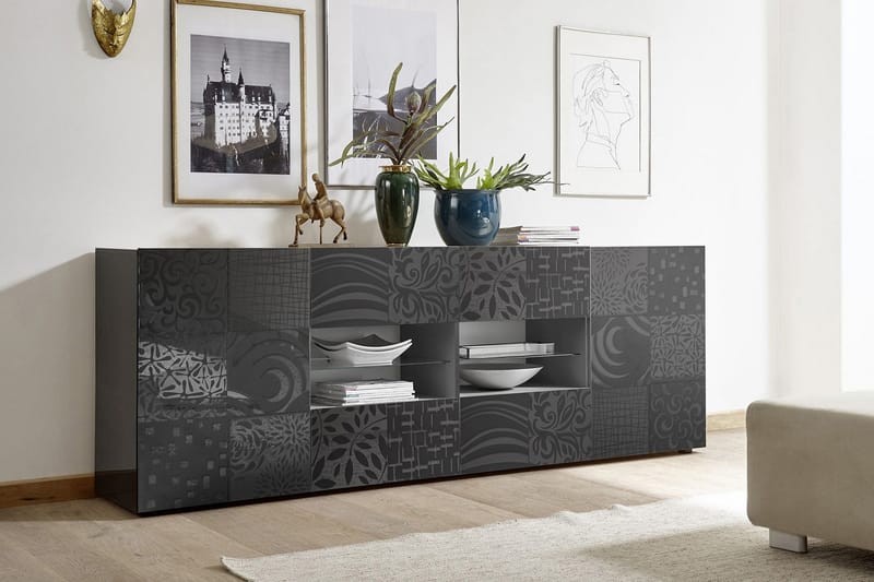 Mironne Skænk 241 cm 4 Hylder - Grå - Opbevaring - Opbevaringsmøbler - Skænke & sideboards