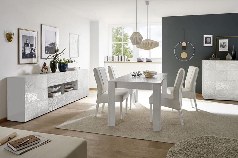 Mironne Skænk 241 cm 4 Hylder - Hvid - Opbevaring - Opbevaringsmøbler - Skænke & sideboards