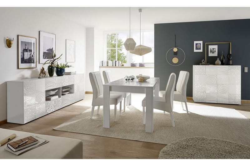 Mironne Skænk 241 cm 4 Hylder - Hvid - Opbevaring - Opbevaringsmøbler - Skænke & sideboards