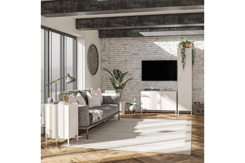 Mission District Skänk 100x40 cm Vit Dorel Home Vit - Opbevaring - Opbevaringsmøbler - Skænke & sideboards