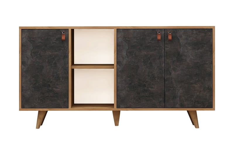 Mod Design Skænk læderbeslag - Grå / træ - Skænke & sideboards