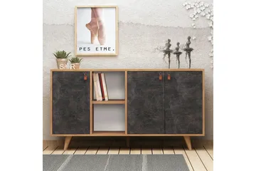 Mod Design Skænk læderbeslag - Grå / træ - Opbevaring - Opbevaringsmøbler - Skænke & sideboards